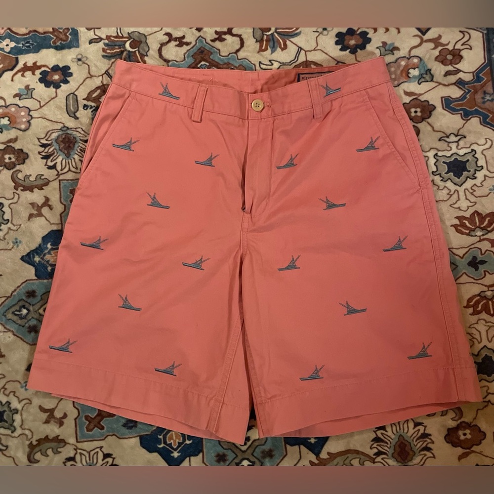 Vineyard Vines Chino Shorts Embroidered With Sailboats